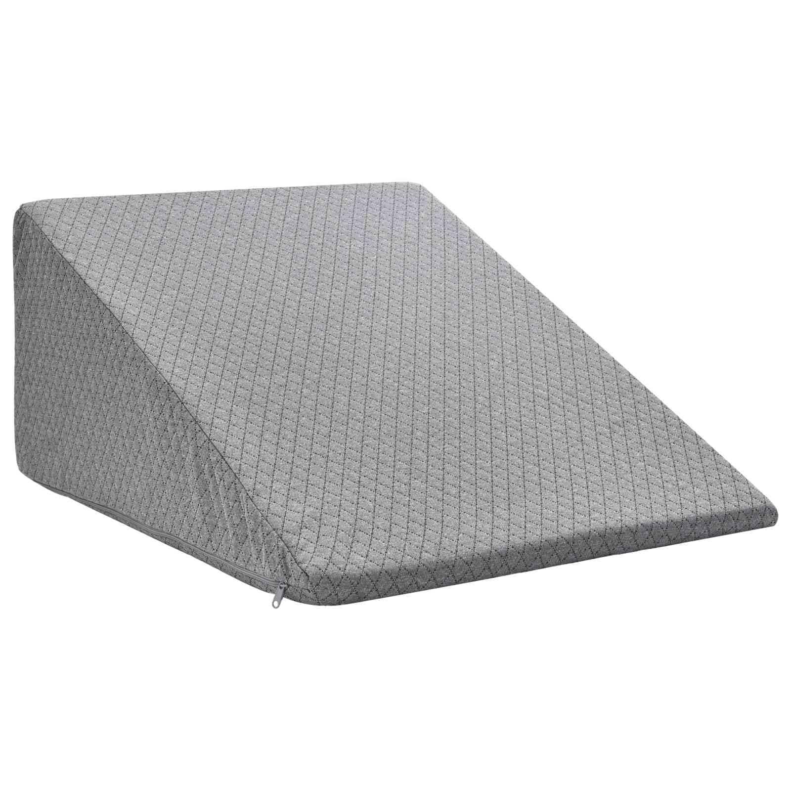 Poduszka na nogi uniwersalna szara pianka Visco, 60 x 50 x 30 cm, ergonomiczna poduszka do spania, pianka memory na plecy, brzuch, na boku, wygodna poduszka pod kark z poszewką z mikrofibry