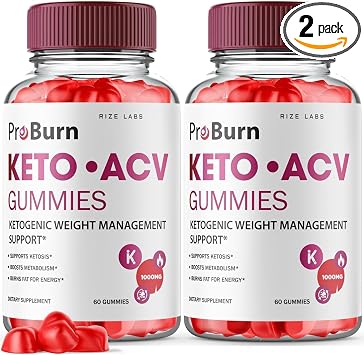 rize labs - Pro Burn Keto ACV Gummies, Advanced Formula Support Weight Loss, All Natural Apple Cider Supplement, Keto + ACV Pro Burner Gummy 120 Gummies Pack of 2
