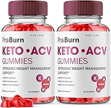 rize labs - Pro Burn Keto ACV Gummies, Advanced Formula Support Weight Loss, All Natural Apple Cider Supplement, Keto + ACV Pro Burner Gummy (120 Gummies) (Pack of 2)