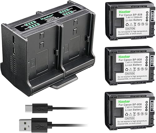 Miniatura 9 de Kastar Cargador de batería cuádruple compatible con Canon VIXIA HF S30, VIXIA HF S100, VIXIA HF S200, VIXIA HF10, VIXIA HF11, VIXIA HF20, VIXIA
