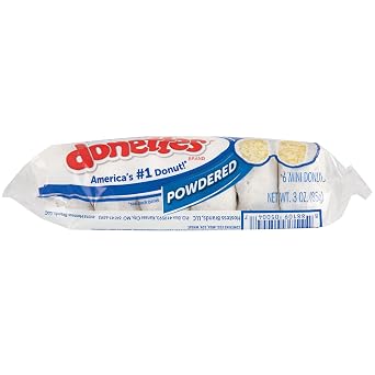 Hostess Powdered Sugar Donettes, 6 Count Bags (10 Pack)