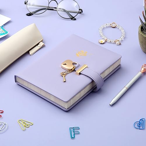 Miniatura 5 de Diario con candado para niñas de 8 a 12 años, diario para escribir 296 páginas rayadas, diario con cerradura, juego de caja que incluye cuaderno de