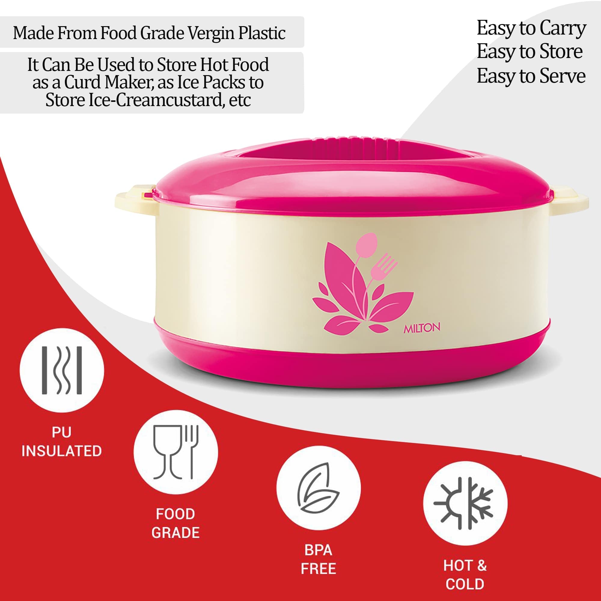 Milton Orchid Jr. Casserole Set - Keeps Food Hot -3
