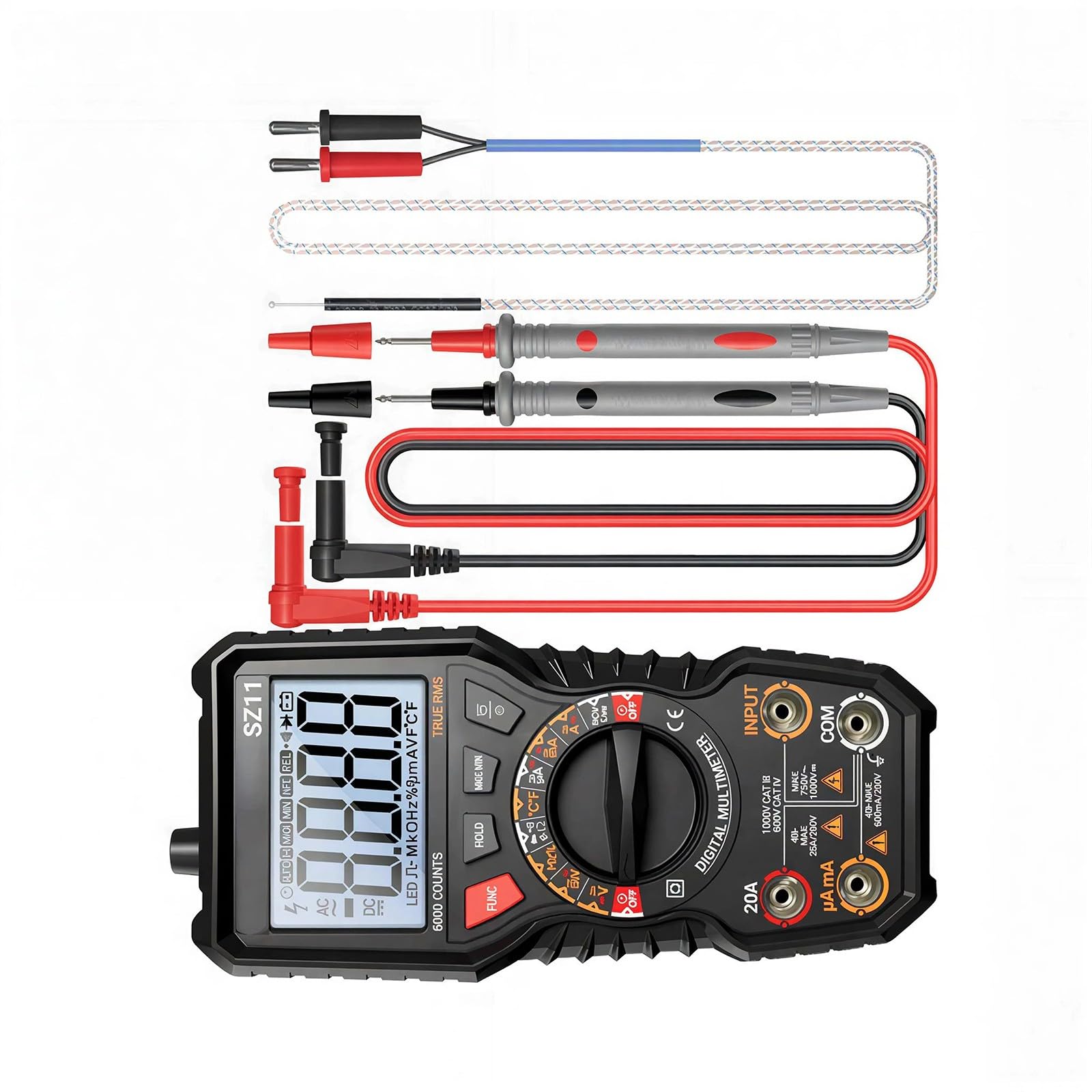 Jiingekk Sz11 Digital Multimeter With Six Thousand Count Resolution Attractive Mount And Constructed In Aluminum Trioxide Electrical Testing In Any Location Multimeter Auto Blend Hat Meter Car