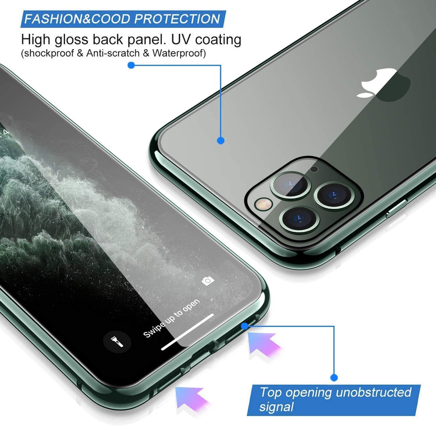 Gypsophilaa Custodia per iPhone 13 Cover Magnetica Adsorbimento Case Bumper Metallo Ultra Sottile 360 Gradi Full Body Anteriore e Posteriore