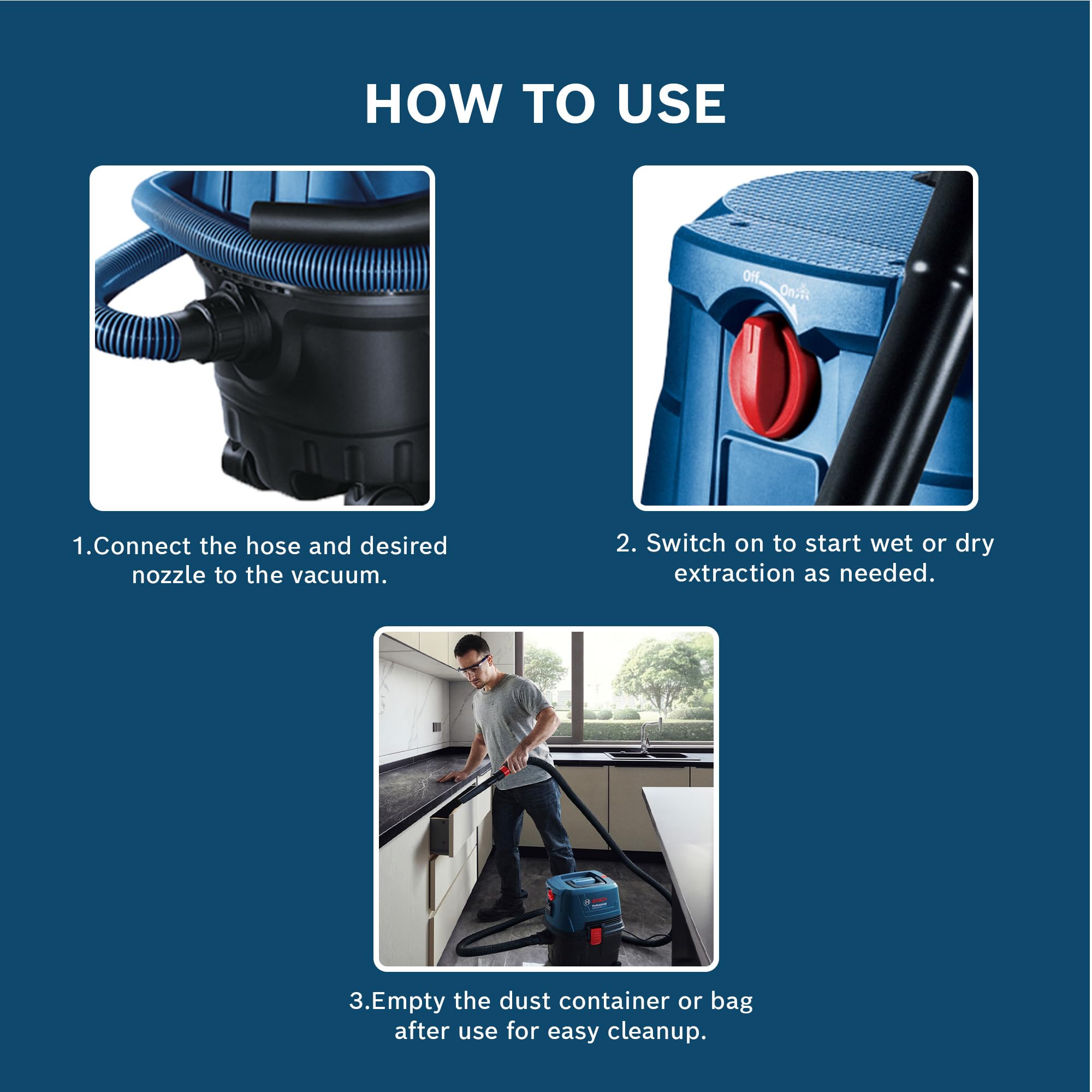 Bosch GAS 15 PS Wet & Dry Vacuum - Powerful Cleaning -4 Bosch GAS 15 PS Wet & Dry Vacuum - Powerful Cleaning -4