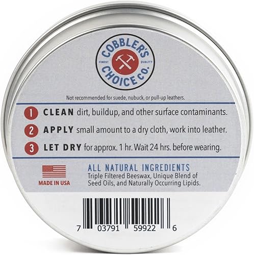 Miniatura 2 de Cobbler's Choice Co. Finest Quality Crema de cuero natural - Fabricado con cera de abeja triple filtrada