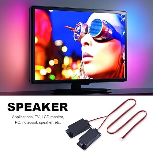 Miniatura 6 de 1 par de altavoces de TV de 5 W LCD Notebook Tablet PC Amplificador de sonido con 2.756 in X 1.181 in 8ohm, adecuado para TV, monitor LCD, PC,