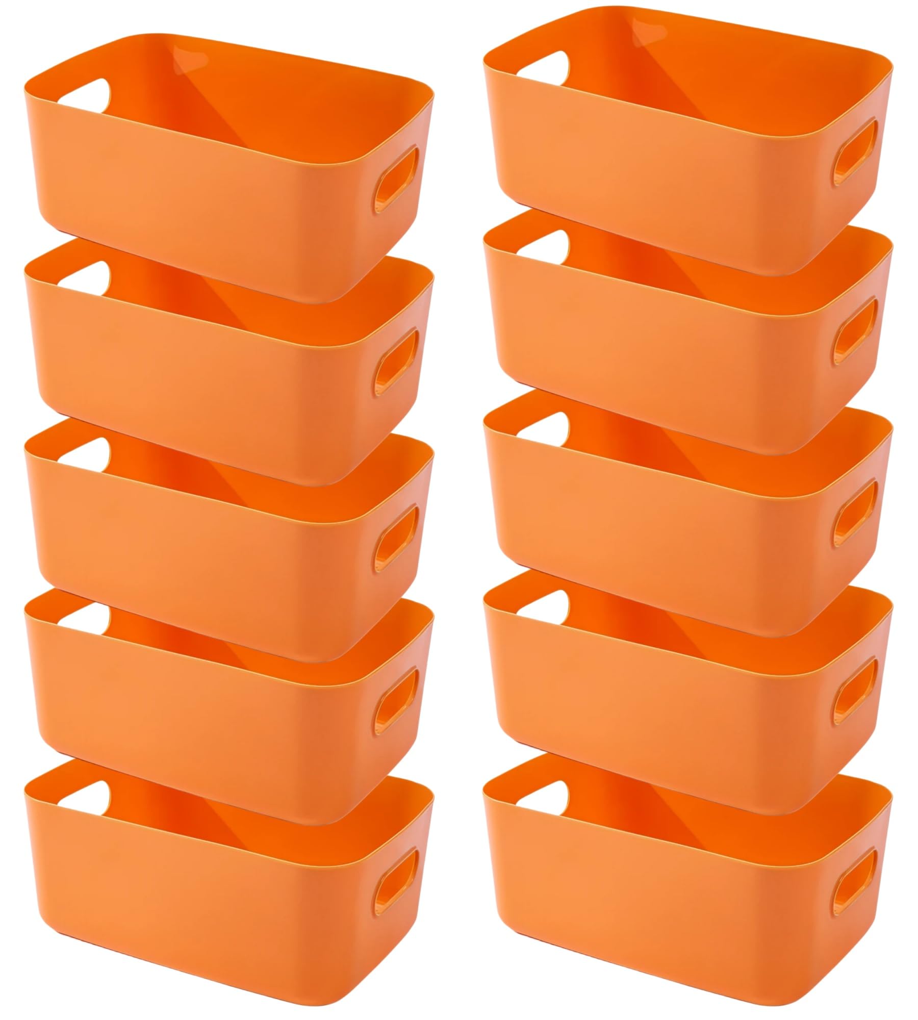 Set 6 Scatole Organizer In Plastica Con Manici - Contenitori Per Armadio, Cucina O Bagno - Multicolore - Foto 3
