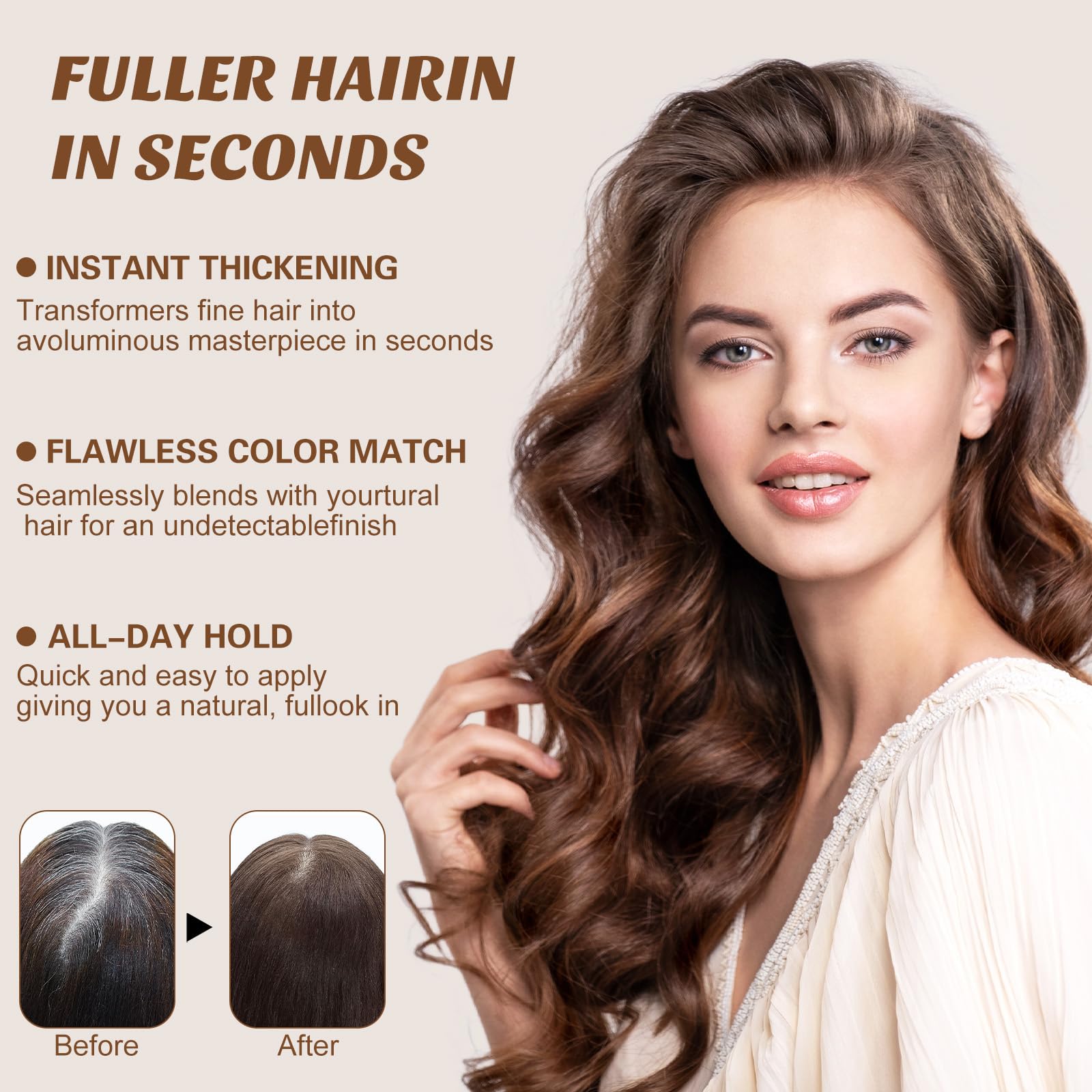 Natural Instant Hair Fibres Thickening with Keratin,Hair Filler-Bald Patch Cover & Thinning Hair Concealer - Image 3
