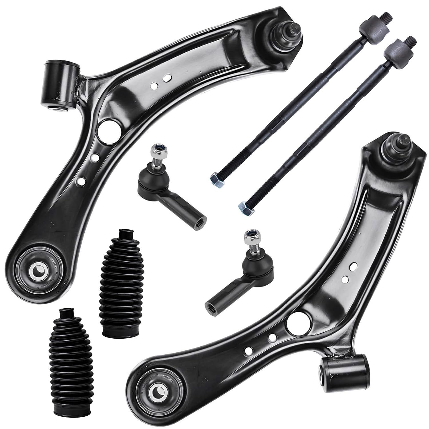 Detroit Axle - 8pc Front End Control Arms Kit for 07-13 Suzuki SX4, 2 Lower
