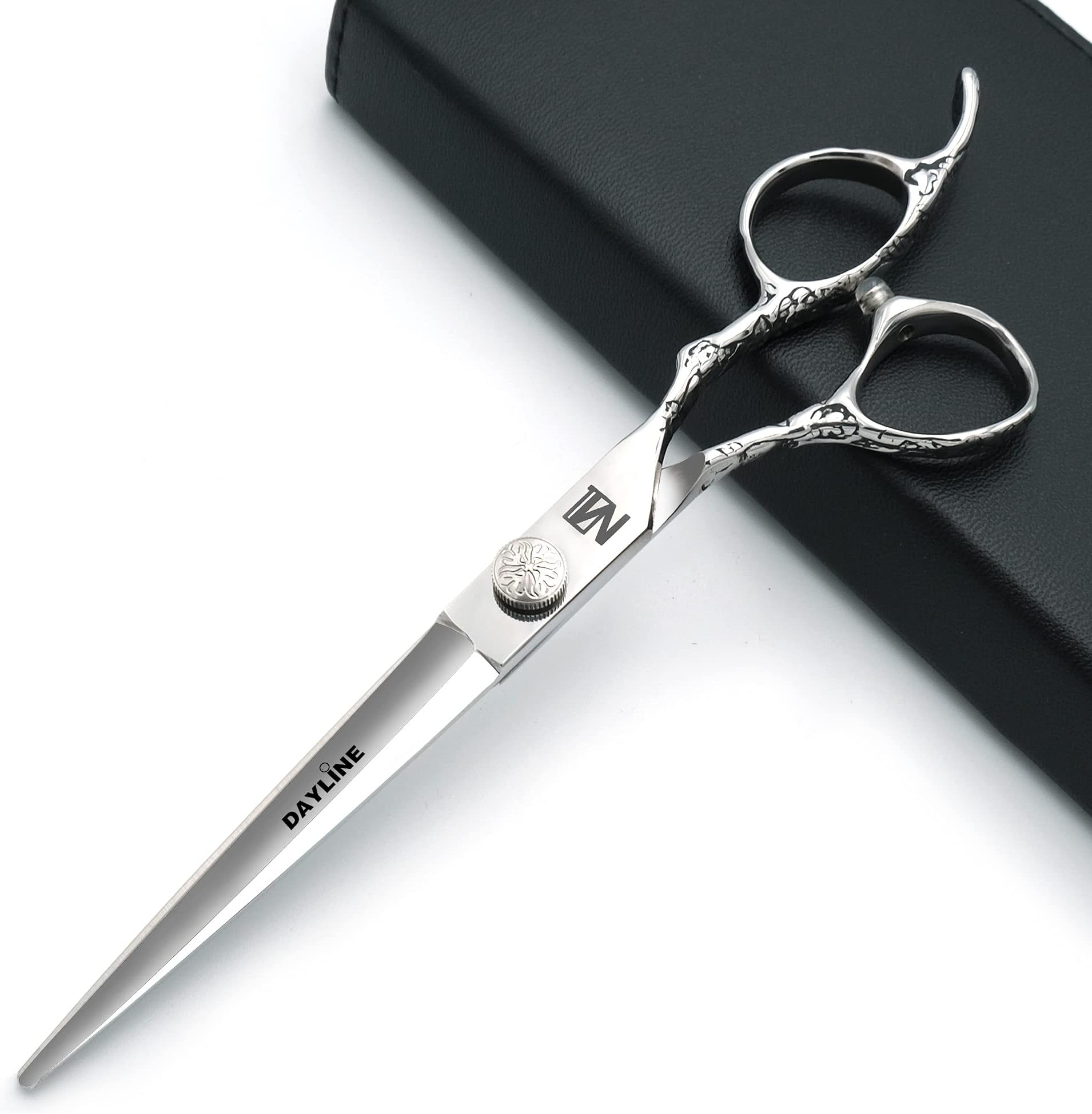 Dayline 7" Professional Salon Shears Hairdressing Scissors Haircut Human Silver Barber Scissors Japan 440c Steel Cutting Hair Scissors (7 inch)