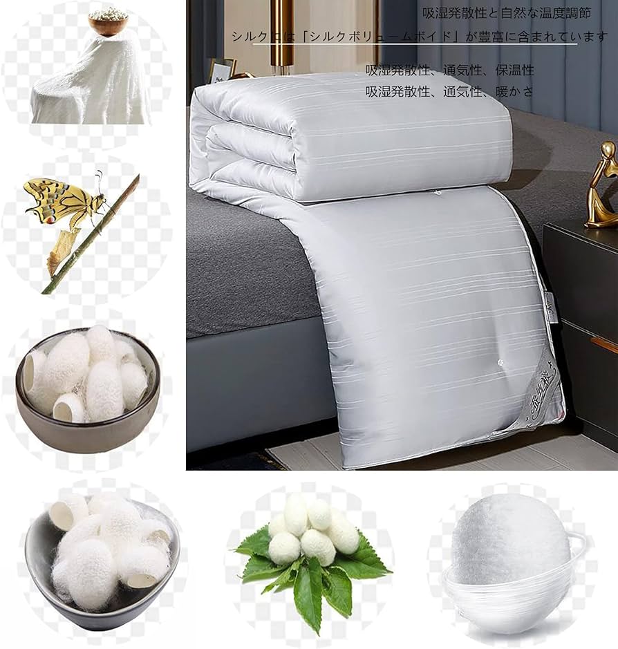シルク100 % 布団　中綿100%silk 掛け布団 シングル 側綿100％ 中綿シルク100% 日本製 とろけるふとん