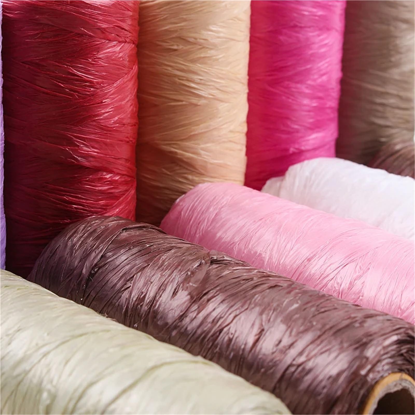 Nylonschnur, 5 Stück, 5 mm, Nylonfaden, Baumwollschnur für Geschenkverpackungen, DIY, Basteln, Stricken, Häkelgarn für Armbänder, Makramee (03 Rosa)