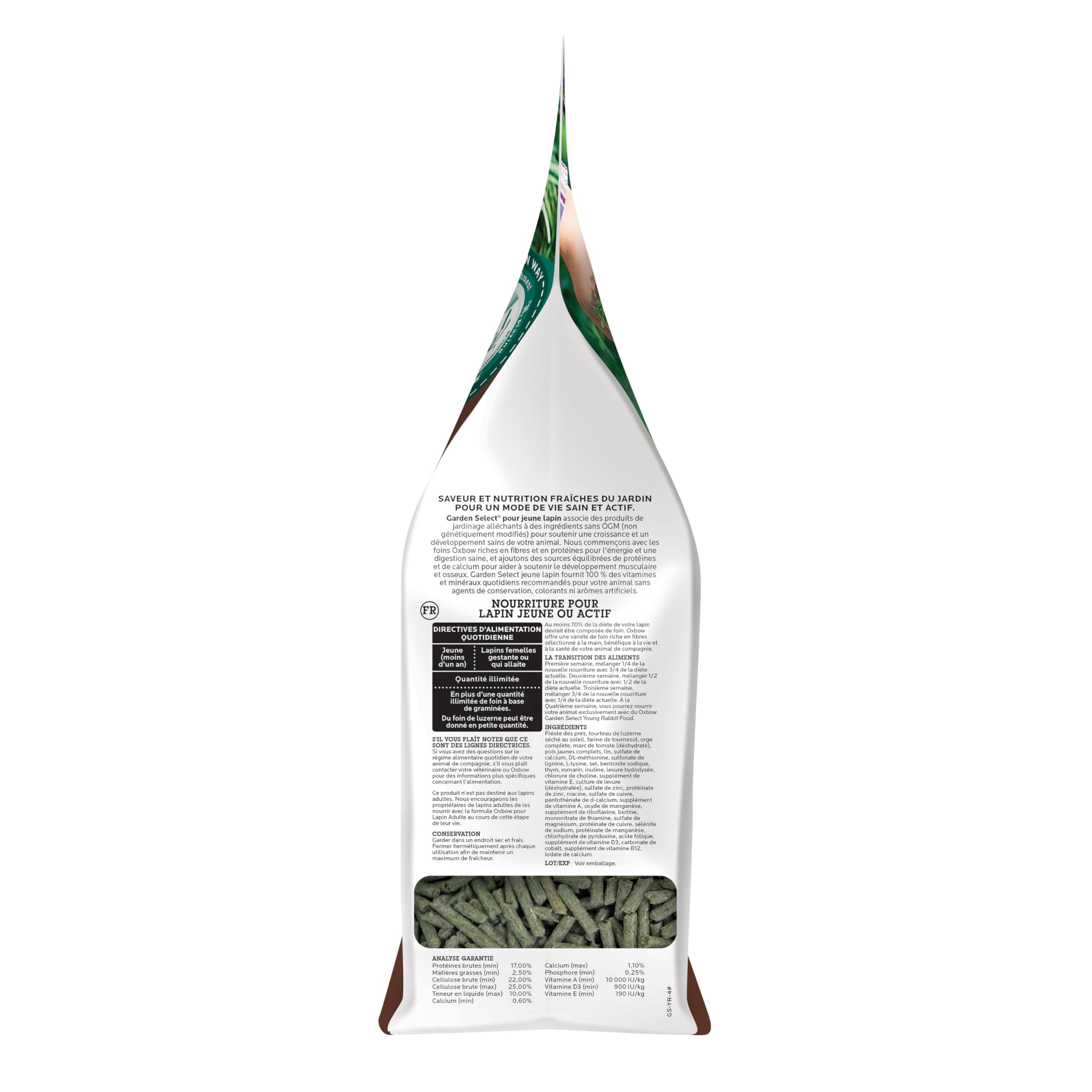 Oxbow Garden Select Rabbit Food, Young, Made Alfalfa for Rabbit, Bunny Food Pellets, Non-GMO, No Soy or Wheat, Small Animal Pet Products, Made in USA, High Fiber, 4 lb. Bag