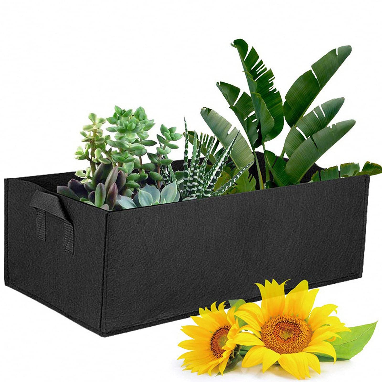 Bolsa Cuadrada para Plantar Flores de Vegetales, Bolsa de plántulas de Vegetales de Fieltro, Bolsa de Cultivo de Plantas no Tejidas engrosadas,Green,120*60*30cm