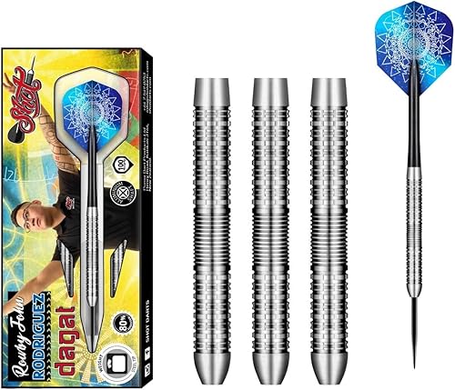 Miniatura 1 de Shot! Dardos Rowby-John Rodriguez Dagat 80% tungsteno Pro lanzar dardos de acero juego de puntas de acero diseñado profesionalmente para mujeres y