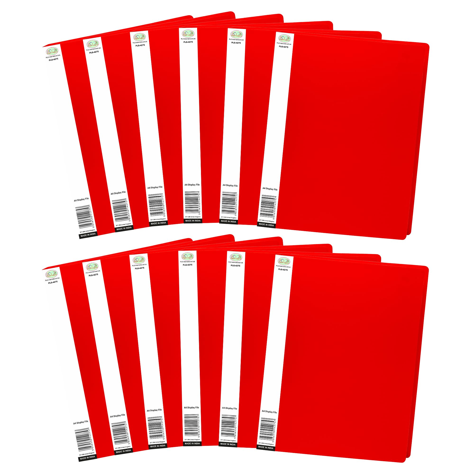A4 Red Display Folder, Display File with 20 Pockets Display Book Presentation Folder with Plastic Pockets Certificate Folder - 40 View Pages (Set of 12)