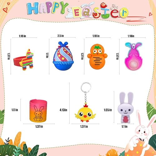 Miniatura 3 de SQZUWIT 100 rellenos de huevos de Pascua, rellenos de huevos de Pascua, juguetes pequeños para recuerdos de fiesta, surtido para niños y niñas,