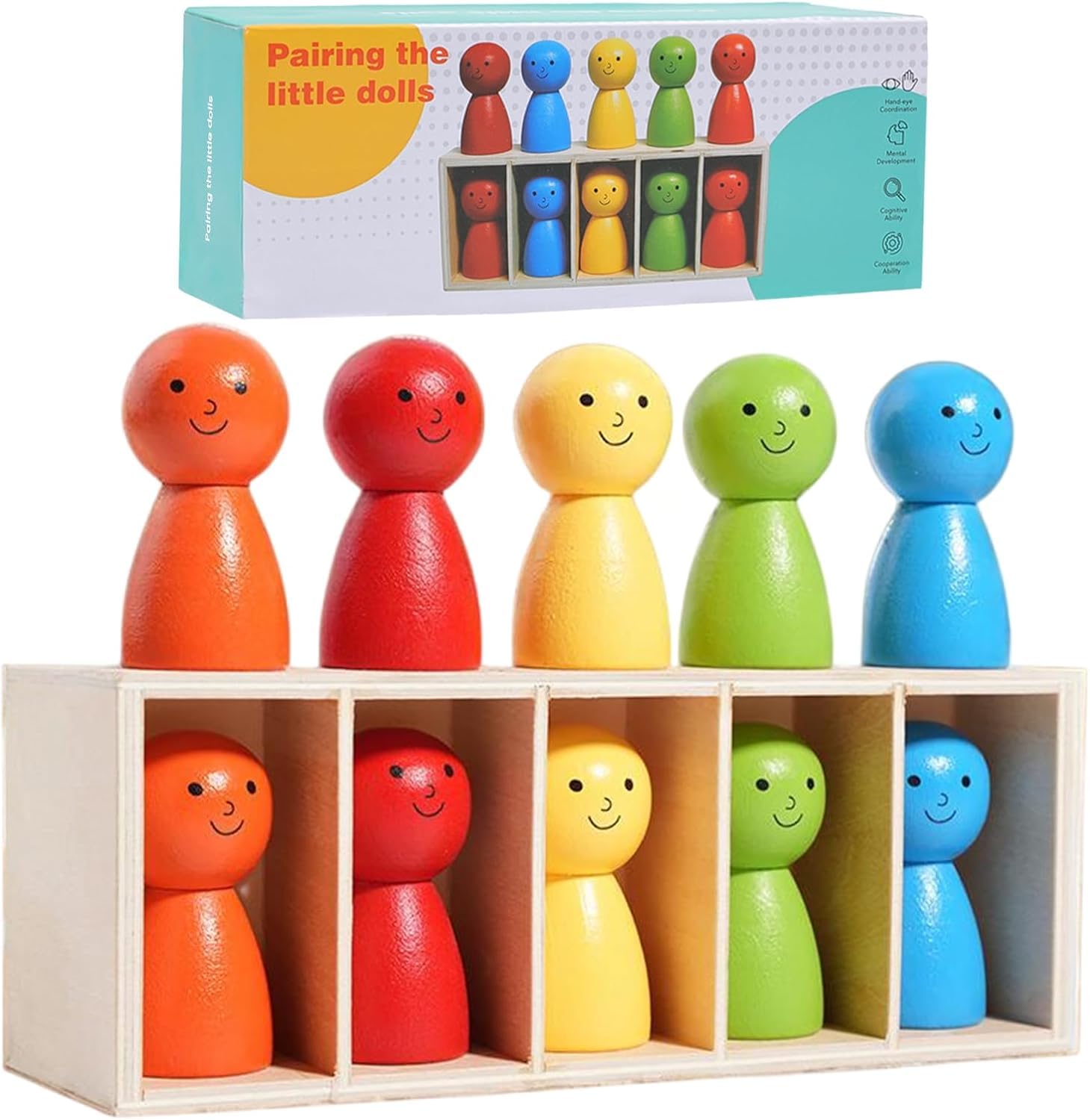 Azazaza Bottle Color Challenge Game for Kids and Adults, Wooden Colour Matching Board Game for Party Game Night Travel Camping, Match the Bottle Toy for Family Parent Child Firends Classmates