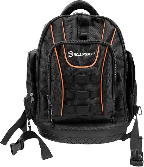 ROLLINGDOG Journeyman Toolbag Backpack, Stands Up by Itself with Durable Plastic Base,Specialized for A Painter To Organize And Carry Painting Tools, Fits All The Painting And Decorating Essentials In