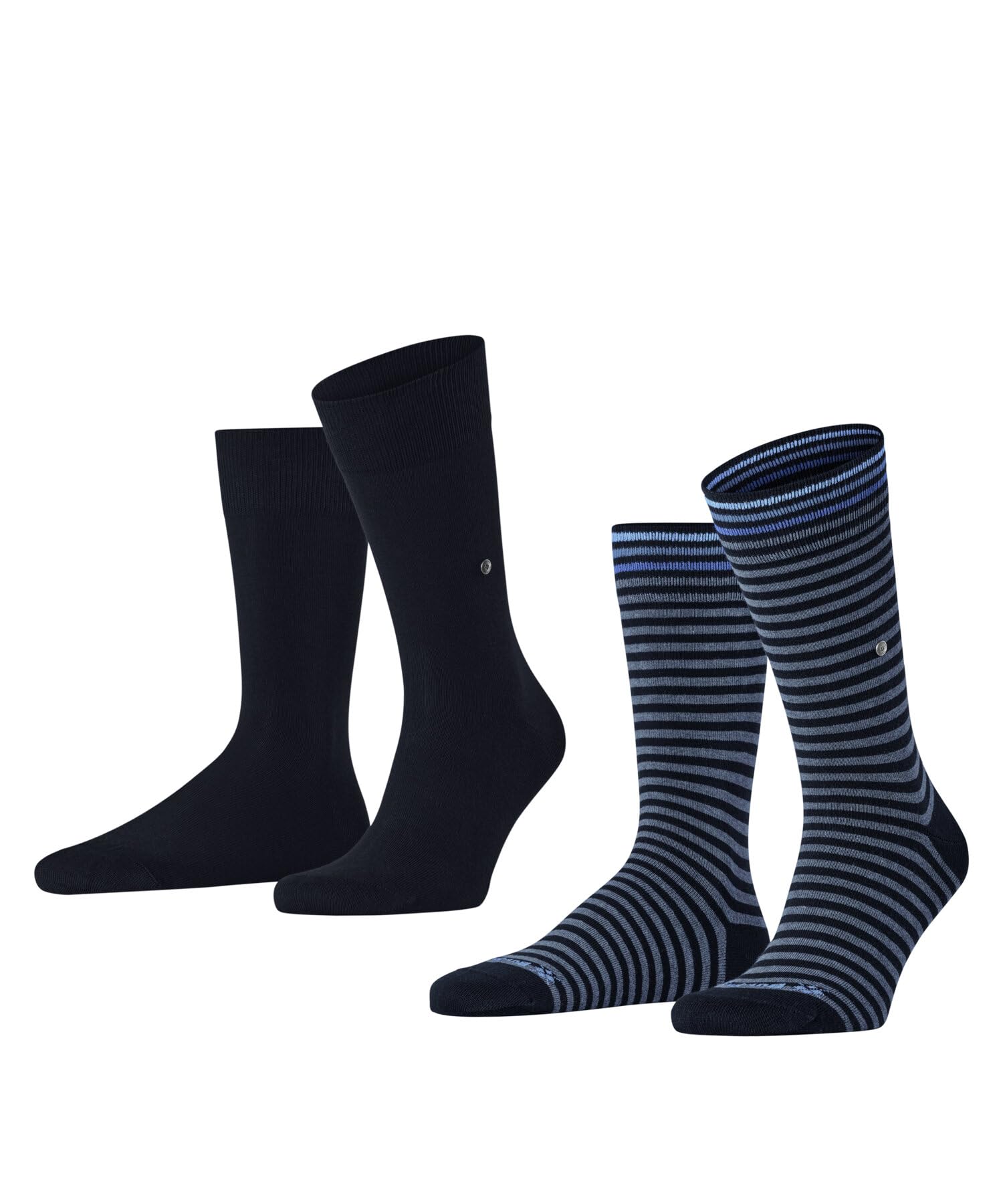 Burlington Men's Everyday Stripe Mixed Multipack M So Cotton Patterned 2 Pairs Socks, Blue Marine 6120, 6.5-11