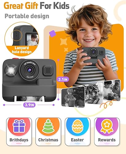 Miniatura 6 de Kids Camera Instant Print, Christmas Birthday Gifts for 3-12 Year Old Boys Girls, 2.4in Screen 1080P Kids Digital Camera Toys for Kids Age 3 4 5 6 7