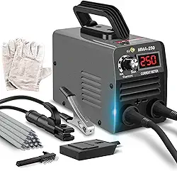 Máquina De Solda Super Mini Stick, Máquina De Solda Mma Portátil Arc 110V 250A Para Iniciantes, Máquina De Solda Com 10 Ferramentas De Haste De Solda, Soldador Inversor Igbt, Força De Arco De