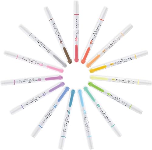 Miniatura 4 de Zebra Pen Mildliner - Resaltador de doble punta, puntas gruesas y finas, Azul ahumado