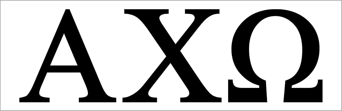 Alpha Chi Omega Greek Sorority Sticker Decal, 2.5 Inches Tall, Black
