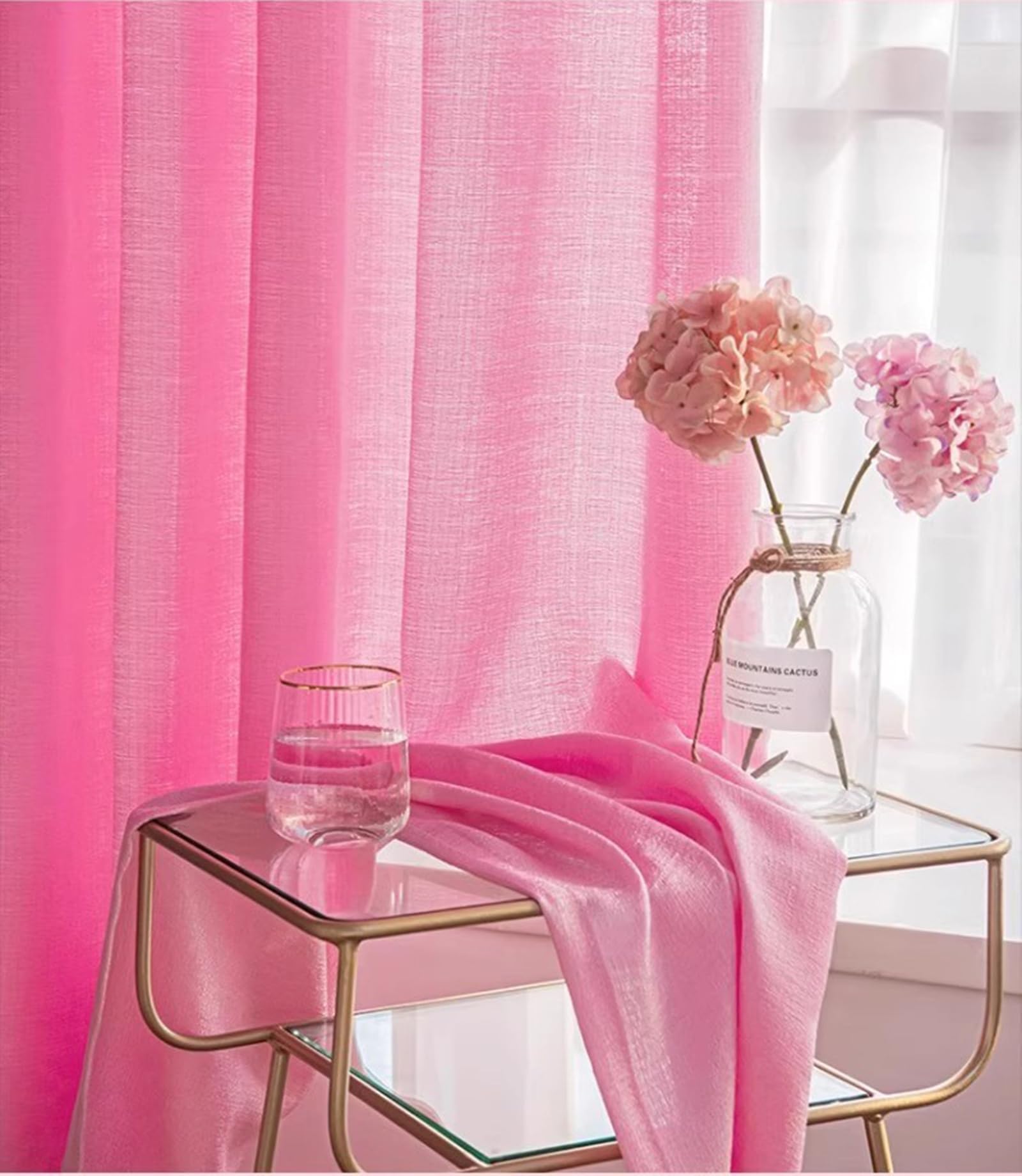 Rideau semi-transparent aspect lin salon moderne voilage chambre oeillets 106x160