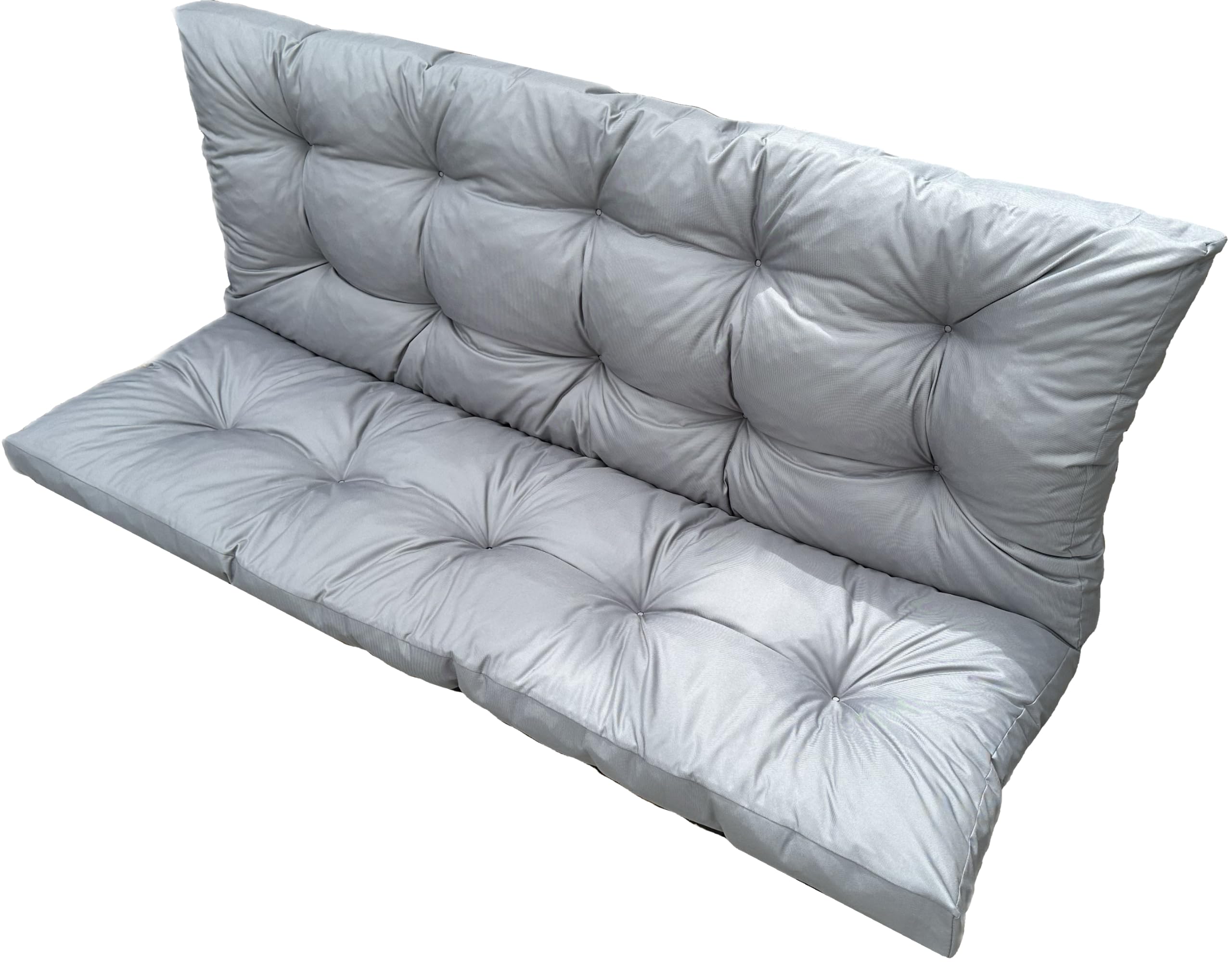 Cuscino per dondolo da giardino, impermeabile, per panca da giardino, per panca da giardino, 120 x 60 x 50 cm, grigio