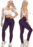 Vista 133 de SEASUM - Pantalones de yoga de cintura alta para mujer, con control de abdomen y realce de glúteos, leggings favorecedores para entrenar y correr