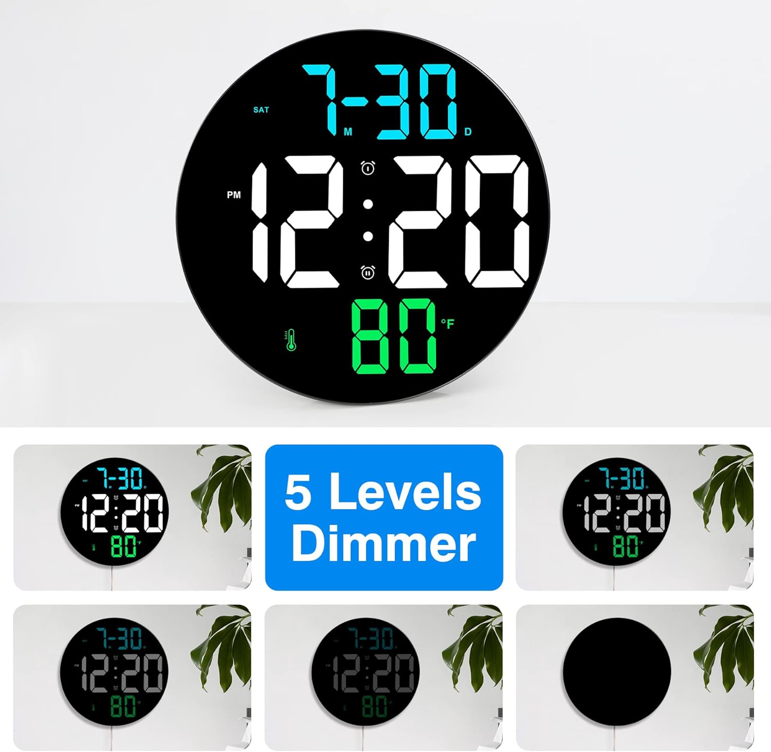 Buy Digital Wall Clock Large Display, 9 Inch Large Digital Clock with