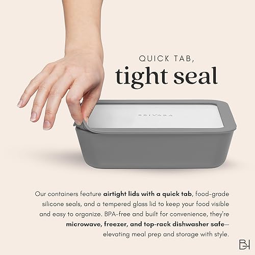 Miniatura 7 de Recipiente de almacenamiento de alimentos de vidrio recubierto de cerámica Sin PTFE, PFOA, PFAS y BPA Recipiente reutilizable no tóxico para