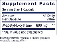Vista 2 de Life Extension N-acetil-L-cisteína (NAC), respuesta inmune, salud respiratoria, salud hepática, NAC 600 mg, defensa antioxidante, radicales libres