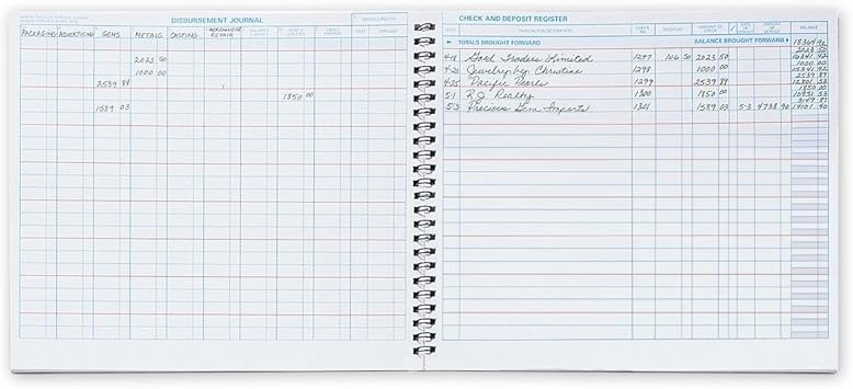 Amazon Com Checksimple Business Check Journal Register Record Payments 10 Columns 1 Journal Office Products