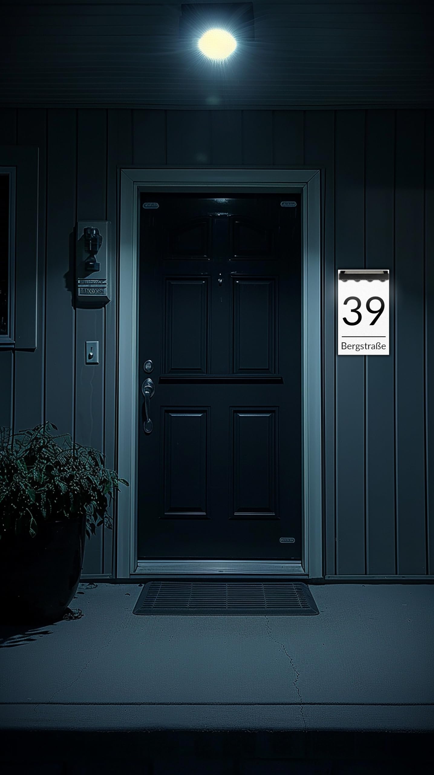 Numero civico di alta qualità, illuminato con LED solare, personalizzabile, vetro acrilico bianco opaco, resistente alle intemperie, in diverse misure, H1025 bianco