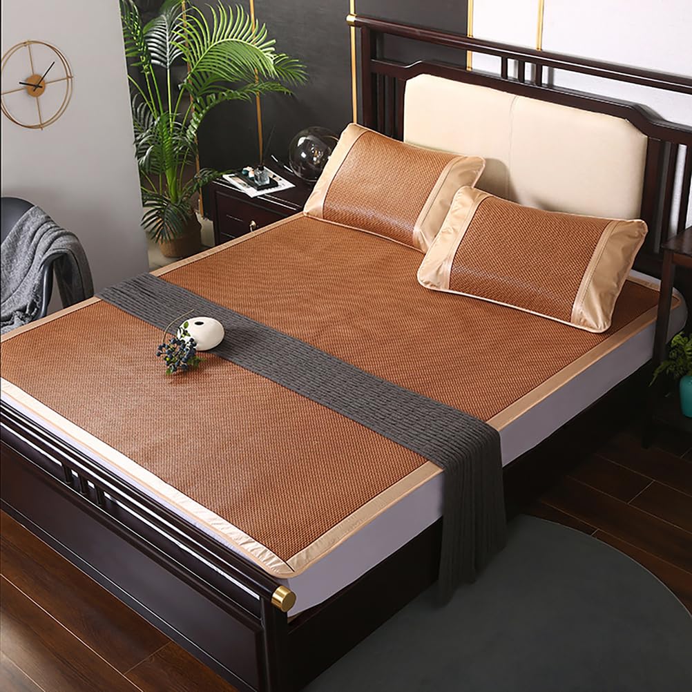 AVSMGP Stuoia Estivo in Rattan Ghiacciato, Materasso Rinfrescante per Letto - Proteggi-Materasso Pieghevole E Traspirante - per Letto Singolo, Matrimoniale, Queen-Size,C,180cmx200cm