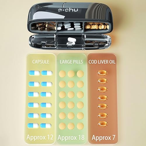 Miniatura 2 de Pastillero pequeño de 3 compartimentos, lindo pastillero, organizador compacto de píldoras de medicina de viaje para bolsa de bolsillo, soporte