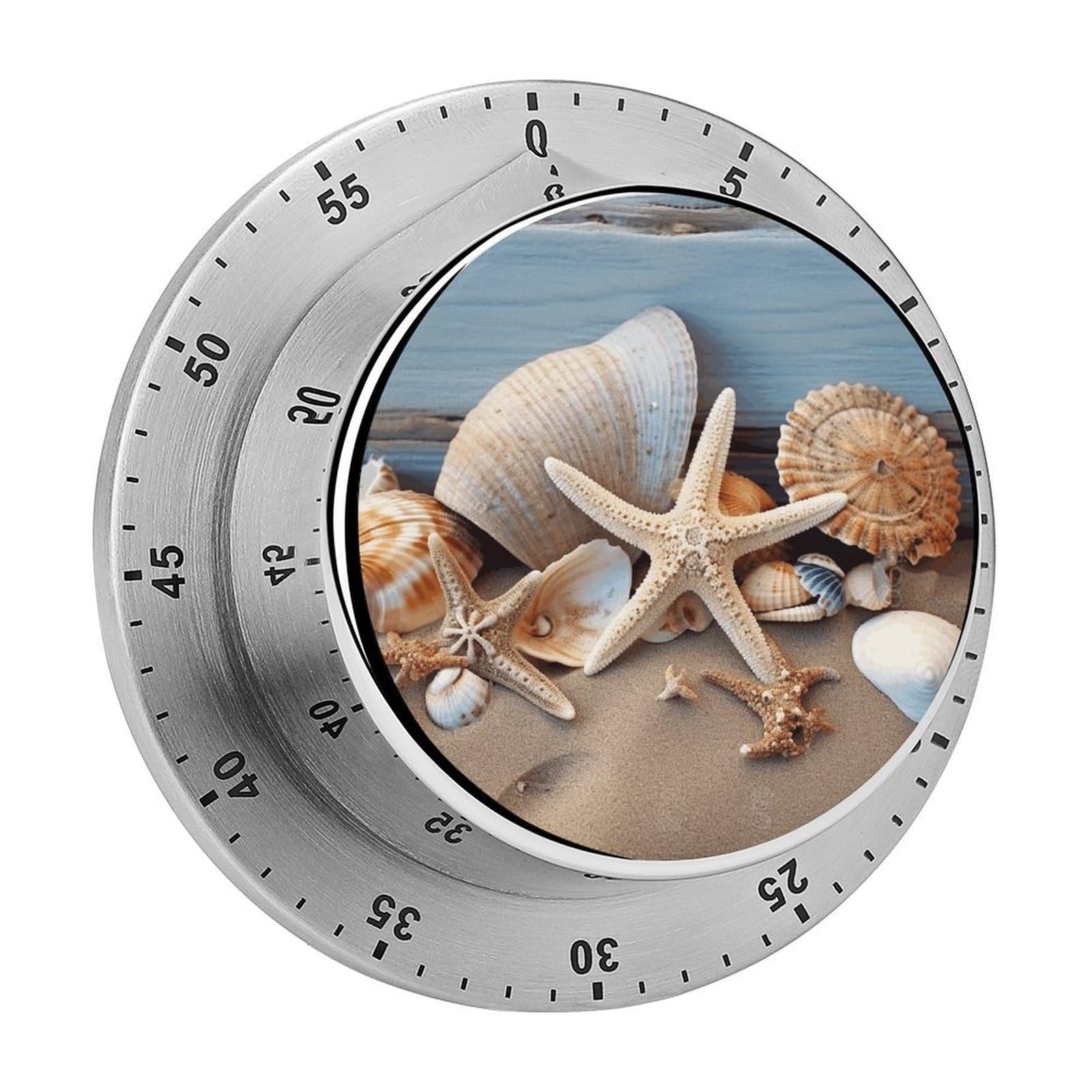 Adfgyerh Style Seashells Starfish Sand Timer For Cooking, Kitchen Timer Magnetic No Batteries Required, Mechanical Timer With Loud Alarm, For Fitness Baking Exercise Oven