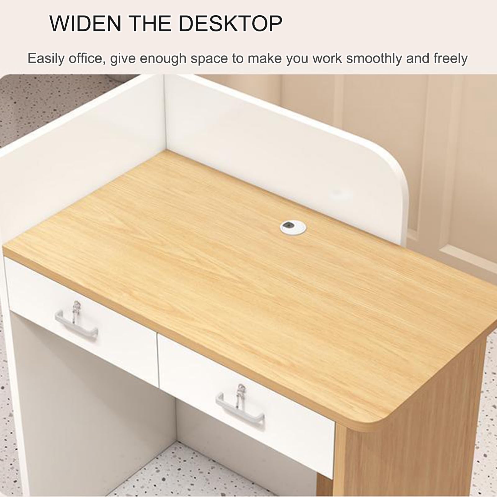 Comptoir Magasin Caisse Accueil avec Lumière, Meuble de Bureau et de Réception pour la Maison, Bureau et Salon (Color: Blanc)