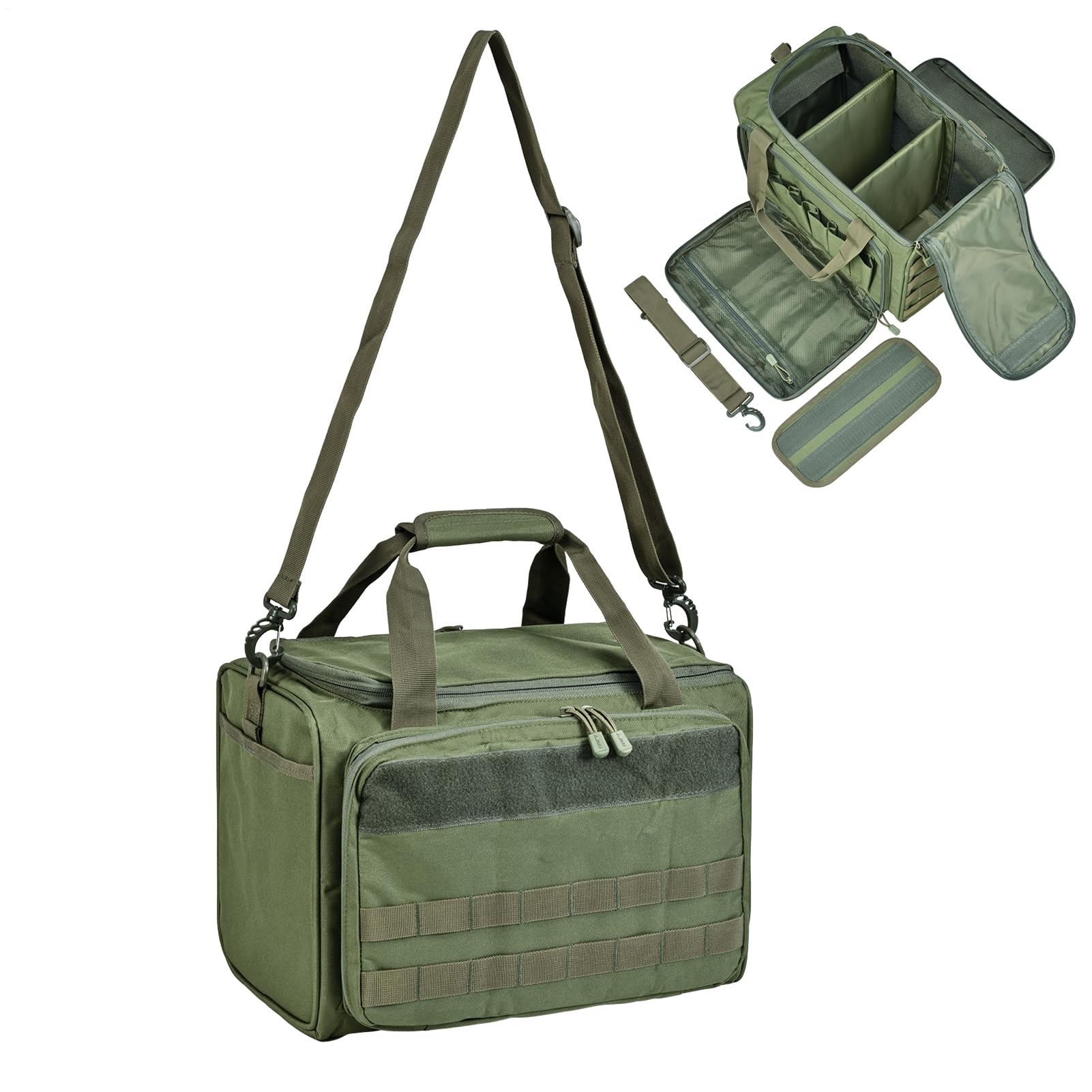 Borsa per attrezzatura da, borsa portatile a tracolla, con tracolla | borse per attrezzatura d'acqua | per acqua salata campeggio attività all'aperto ruscello stagno mare, Verde militare