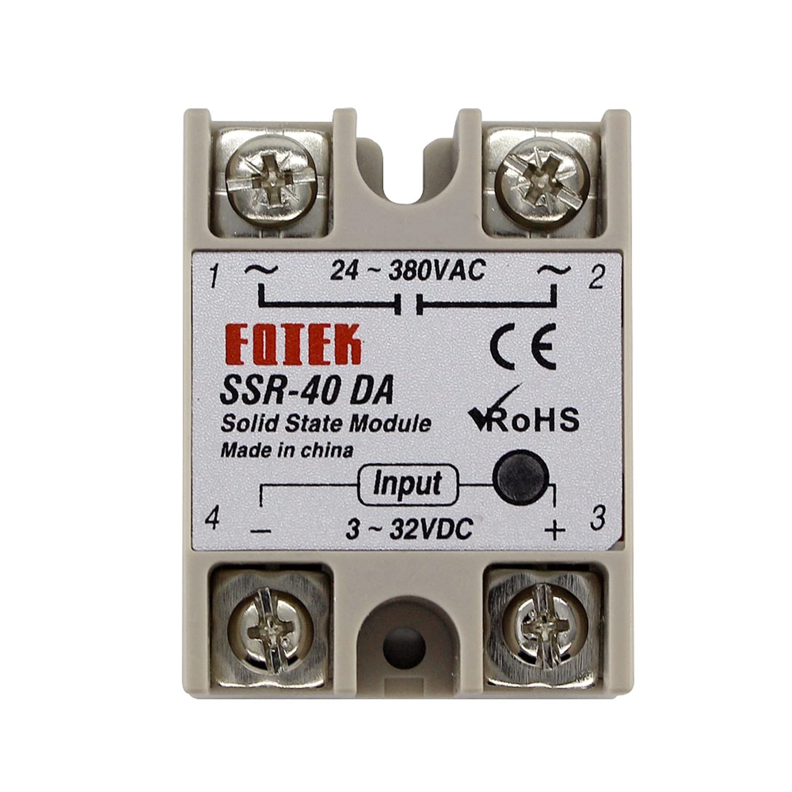 AERBNYEQP 1Pcs SSR-10DA SSR-25DA SSR-40DA 10A 25A 40A Solid State Relay Module 3-32V Input DC 24-380V AC Output