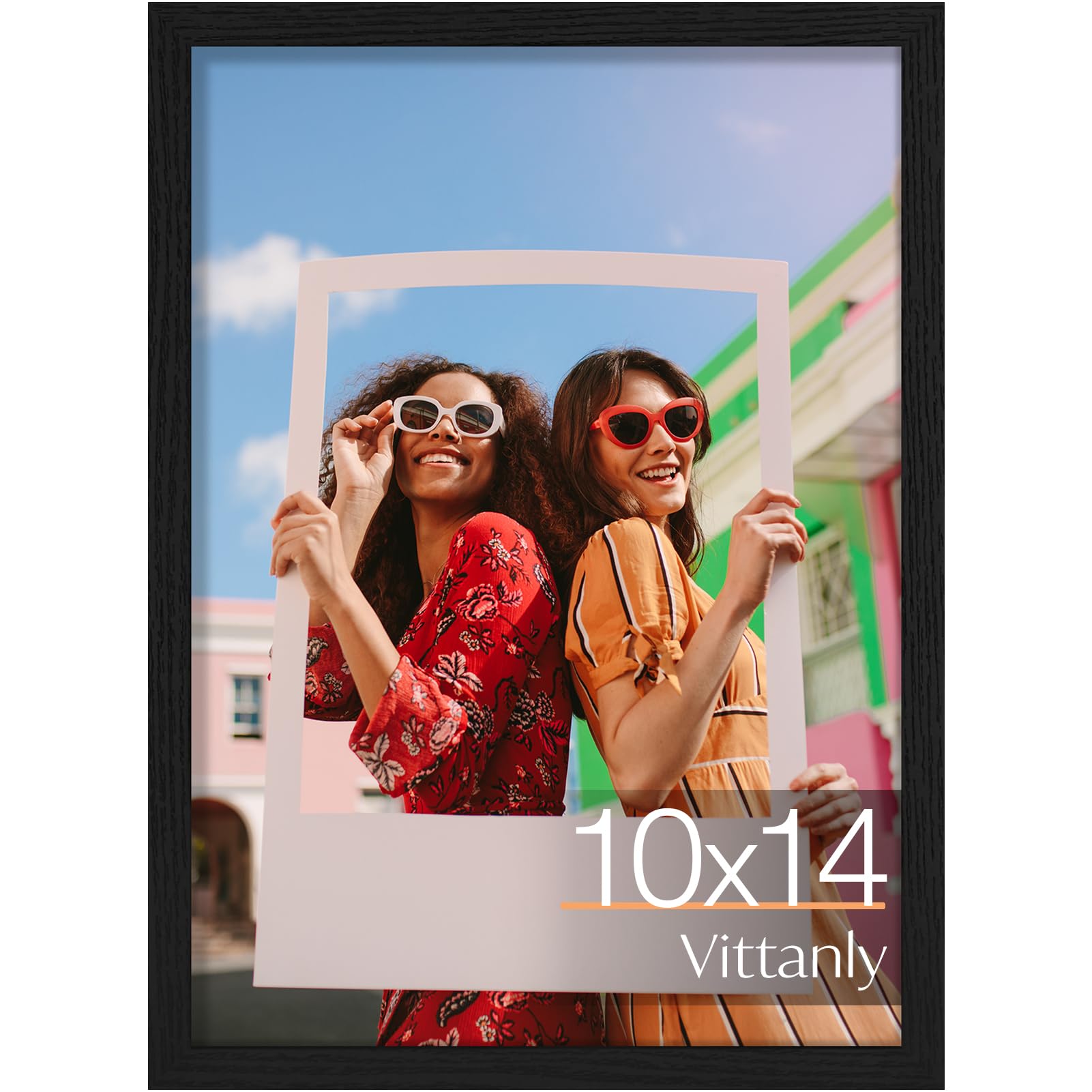 Vittanly 10x14 Picture Frame for Wall Mounting or Tabletop Display, Black — image 1