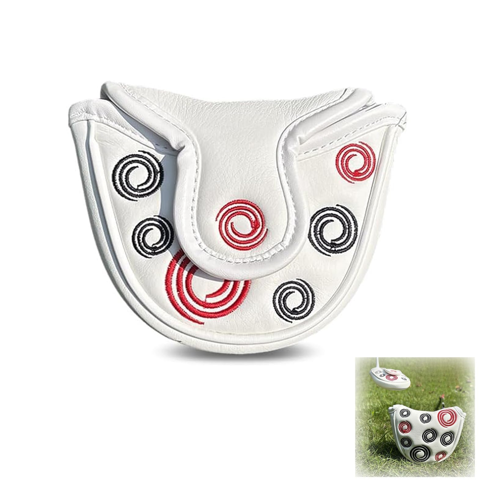 Golf Putter Head Covers, Golf Accessories for Mallet Putters, White Half Round Golf Head Cover, 13x12x4cm, Protection for Clubs During Travel and Storage, Ideal Gift for Enthusiasts-picture-24