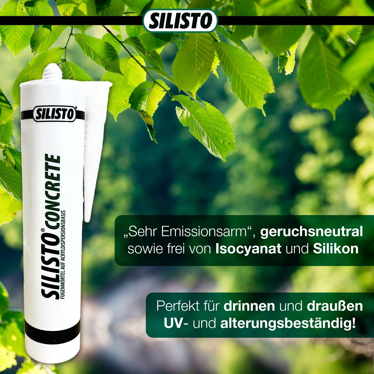 SILISTO® CONCRETE Fugenmörtel 5x 310 ml Grau + Pistole – Gebrauchsfertige Spachtelmasse für Beton & Mauerwerk – Rissfüller & Reparaturmörtel – Überstreichbar, UV-beständig & Lösemittelfrei