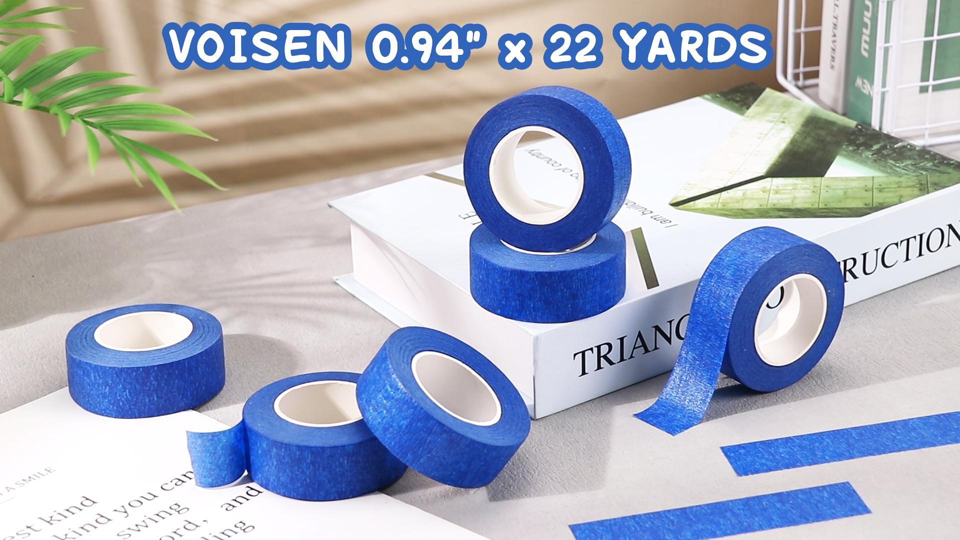 Image of VOISEN 6 Packs Painters Tape, Blue Painters Tape, 1 Inch Wide (0.94 in x 22 Yds), Masking Tape for Multi-Purpose, Masking Tape Bulk,DIY Artist Craft Arts, Decoration, Drafting, No Residue