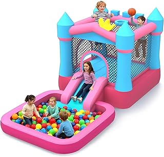 MUKDIY Inflatable Bounce House with Pool & Slide, 12x6.2ft Water Park Jumping Castle for