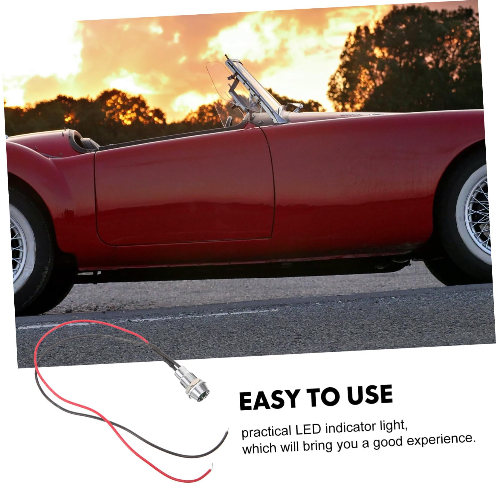 CHILDWEET Indicator Light LED Lamp Directional Lamps Directional Lamp with Wire Pilot Light with Wire LED Signal Lamp Warning The Wire Two-color Light Signal Light LED Dashboard Green Copper